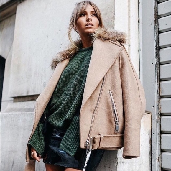 ✨H&M Camel motto jacket - Picture 3 of 8